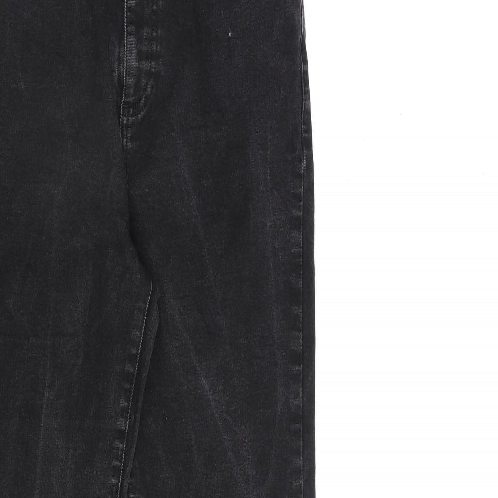 ASOS Womens Black Cotton Flared Jeans Size 30 in L32 in Regular Zip