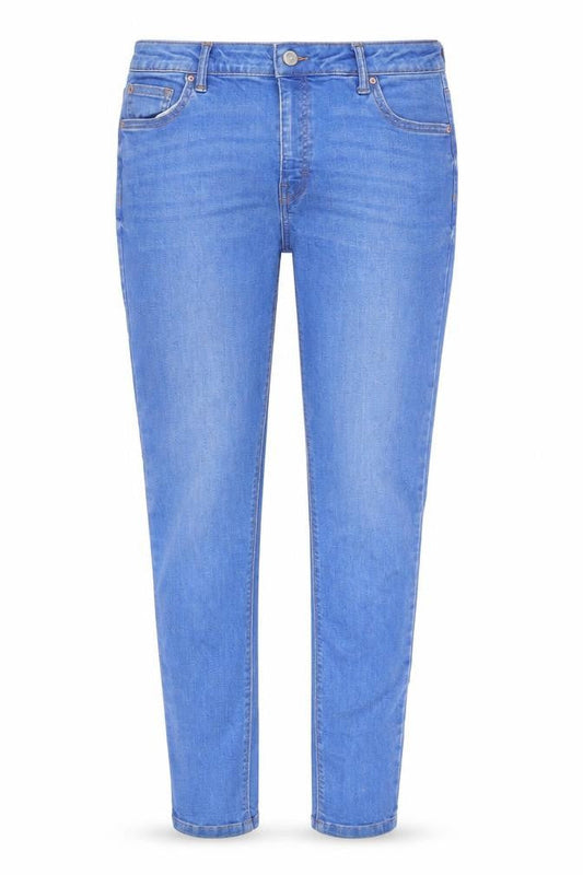 Denim & Co. Womens Blue Paisley Cotton Straight Jeans Size 14 L30 in Regular Zip