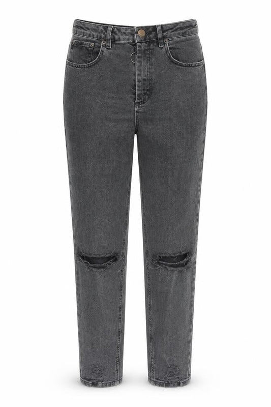 ASOS Womens Grey Cotton Straight Jeans Size 28 in L32 in Regular Zip