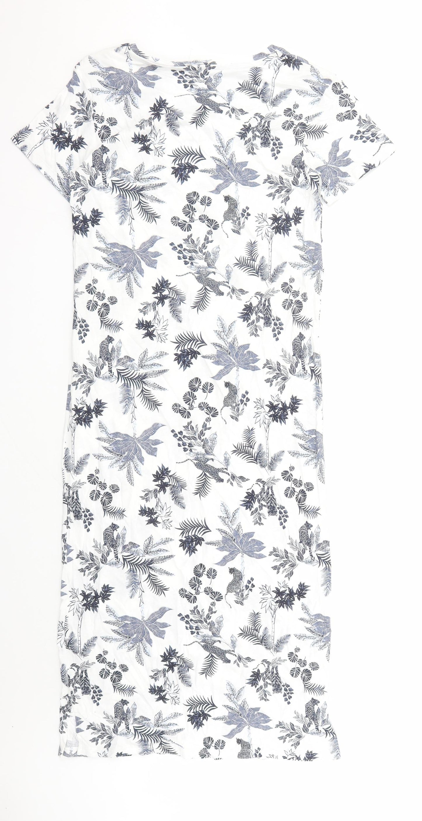 Marks and Spencer Womens White Floral Cotton Top Dress Size 6