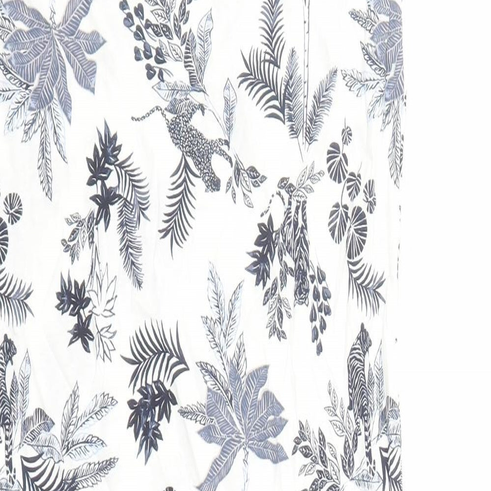 Marks and Spencer Womens White Floral Cotton Top Dress Size 6