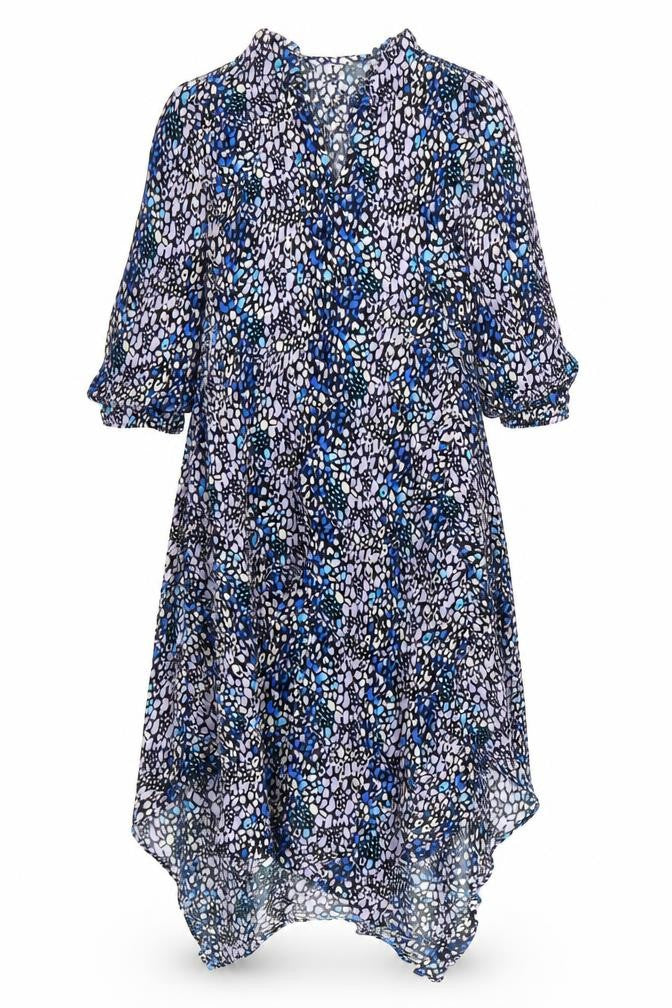 Marks & Spencer Womens Multicoloured Animal Print Viscose Trapeze & Swing Size 10 Round Neck Zip - Leopard Pattern