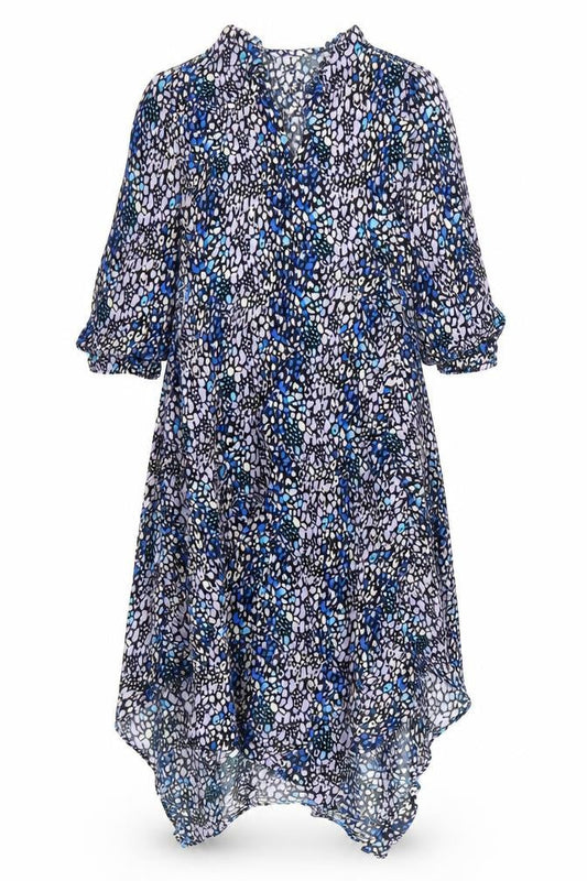 Marks & Spencer Womens Multicoloured Animal Print Viscose Trapeze & Swing Size 10 Round Neck Zip - Leopard Pattern