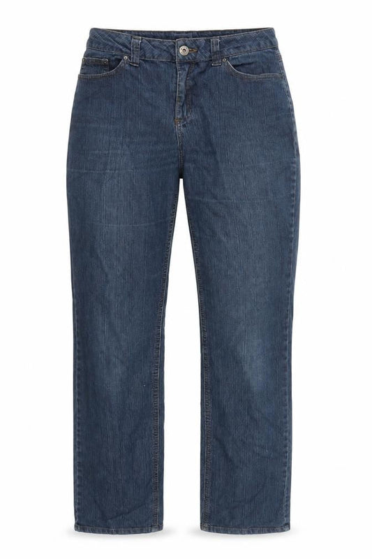 Now Womens Blue Cotton Straight Jeans Size 12 L31 in Regular Zip
