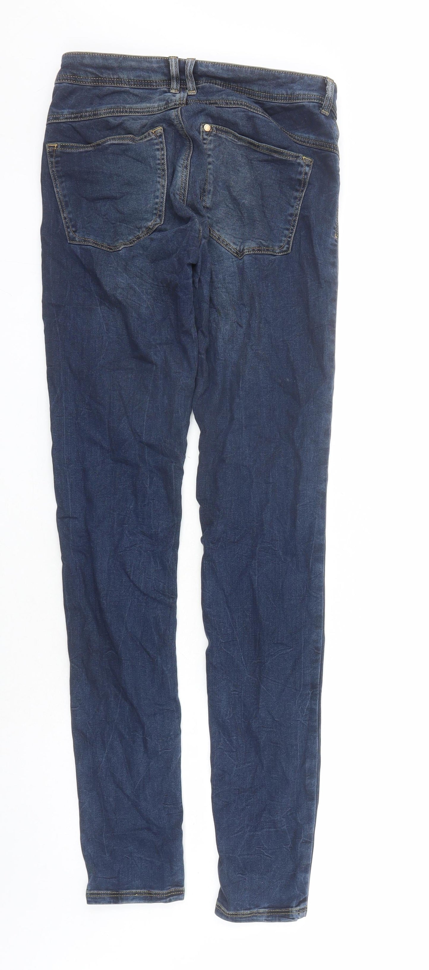 H&M Womens Blue Cotton Skinny Jeans Size 26 in L31 in Regular Zip