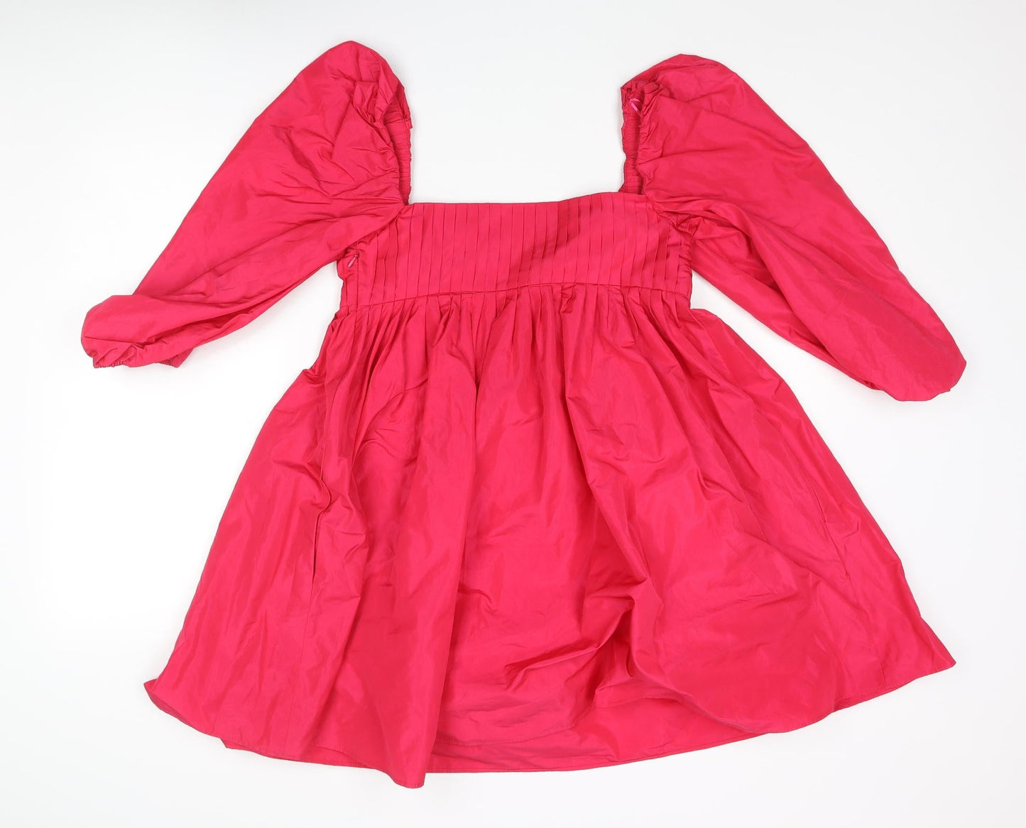 Zara Womens Pink Polyester A-Line Size S Sweetheart Zip - Pleated