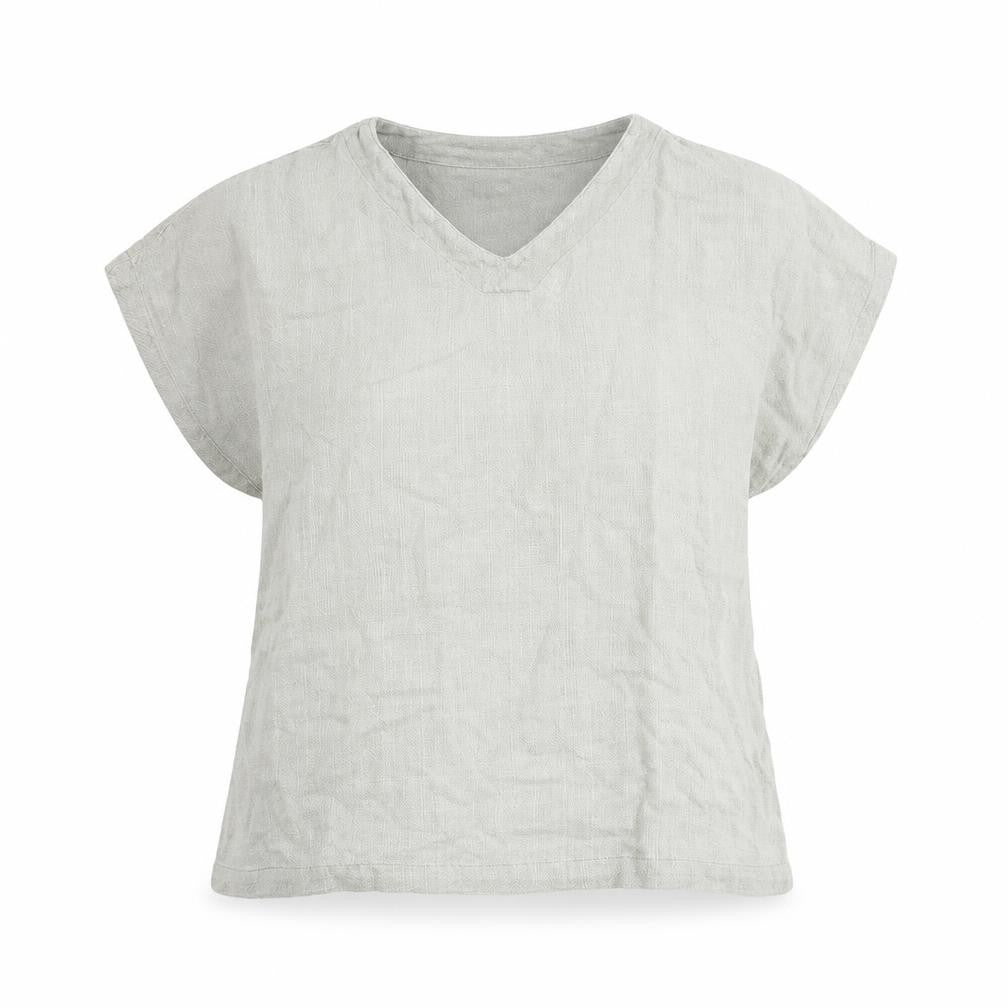 Snagam Imports Womens Green Cotton Basic Blouse Size M V-Neck