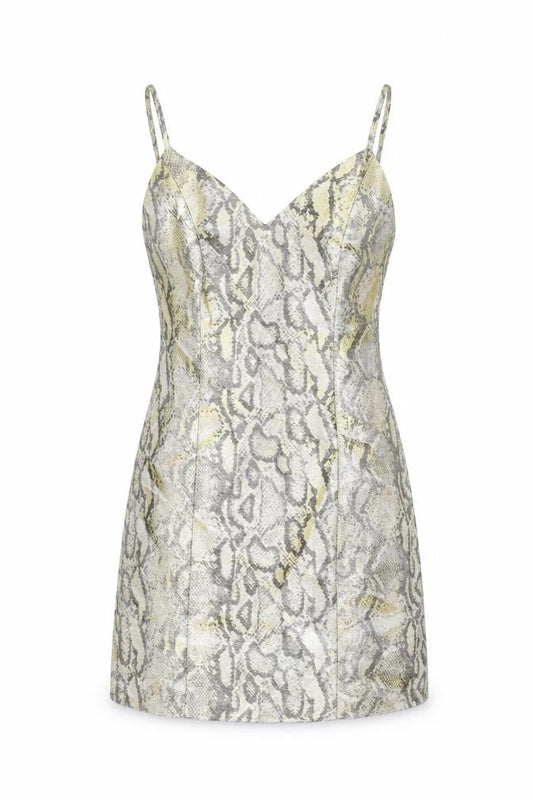 Topshop Womens Gold Animal Print Polyester Mini Size 10 Sweetheart Zip - Snake Print