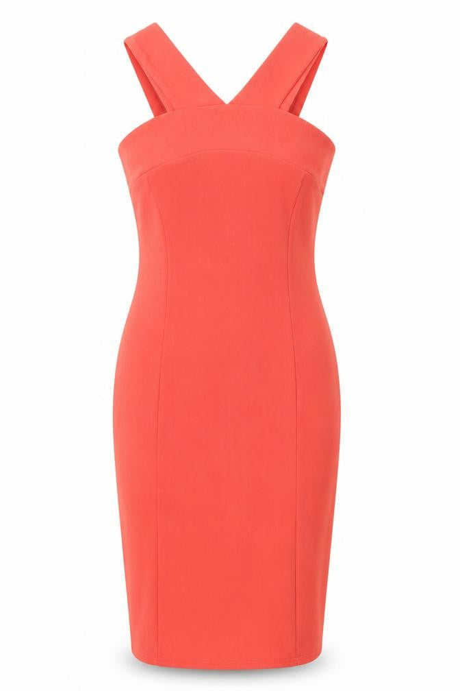 River Island Womens Red Polyester Bodycon Size 8 Halter Zip