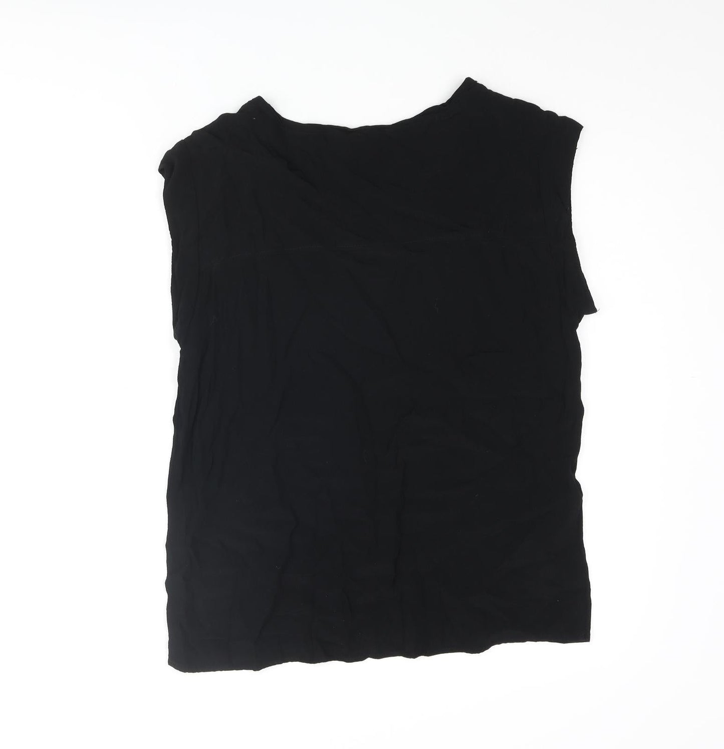 Mango Womens Black Viscose Camisole Blouse Size S Round Neck