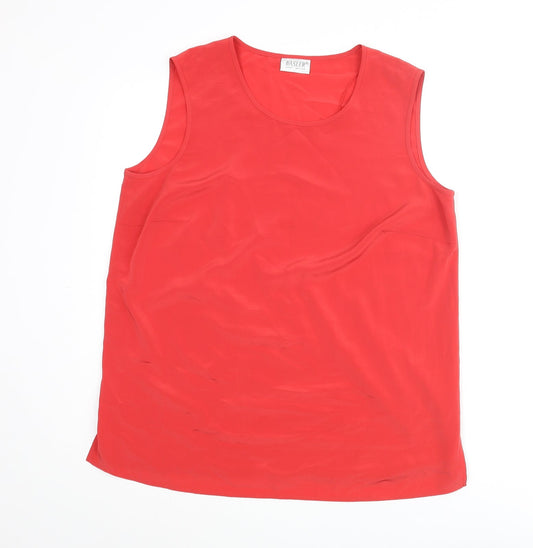 Basler Womens Red Polyester Camisole Blouse Size 14 Scoop Neck