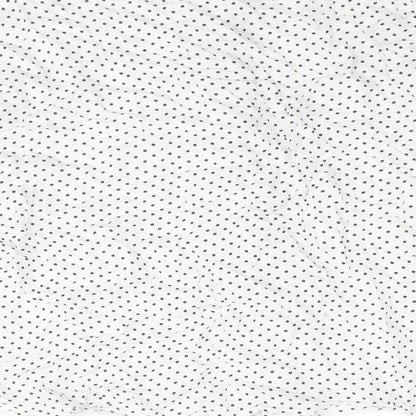 Zara Womens White Polka Dot Polyester Basic Button-Up Size M Collared