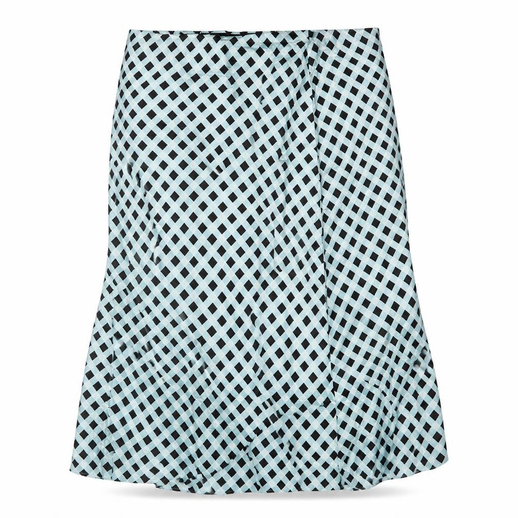 Marks & Spencer Womens Blue Check Viscose Flare Skirt Size 20