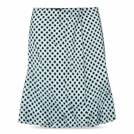 Marks & Spencer Womens Blue Check Viscose Flare Skirt Size 20