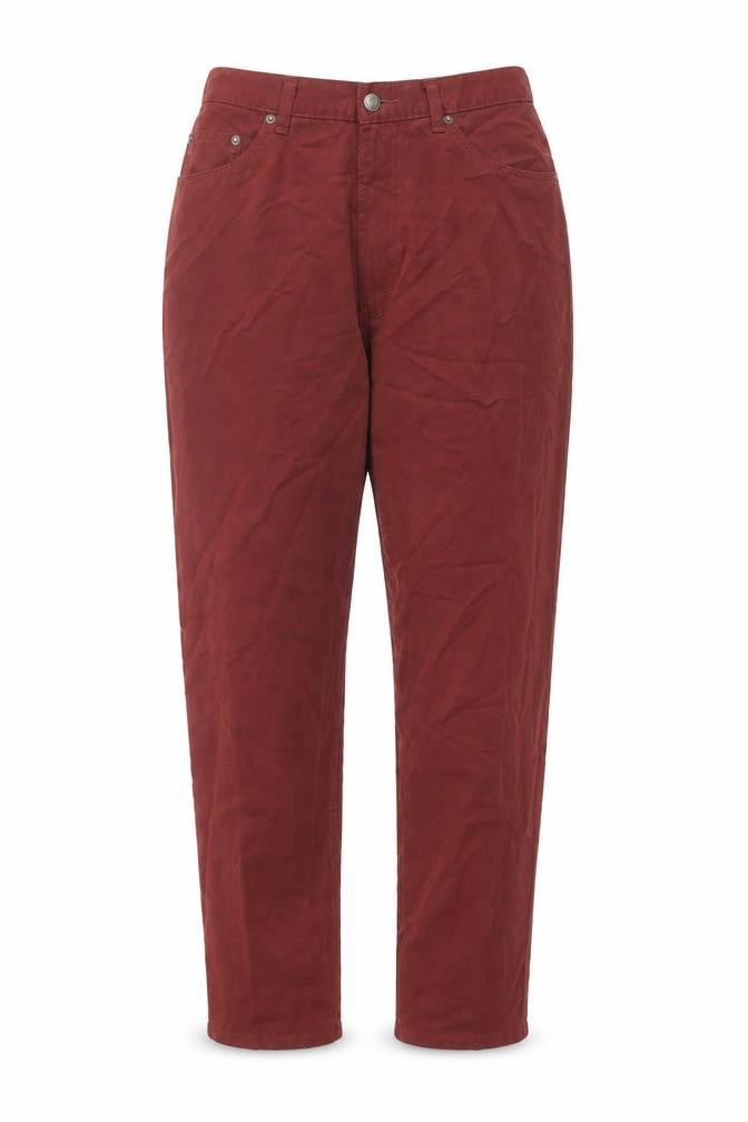 St Michael Womens Red Modal Trousers Size 12 L27 in Regular Zip
