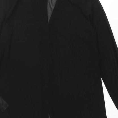 Brand and care label for Object women’s black polyester tunic button-up, size UK 10, collared