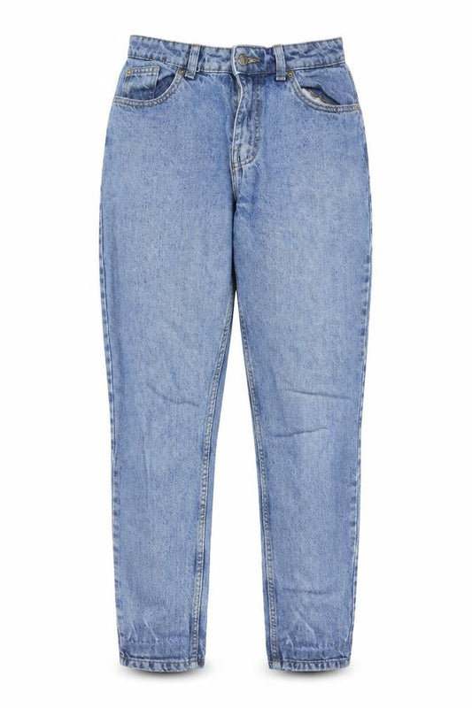 Denim & Co. Womens Blue Cotton Straight Jeans Size 10 L28 in Regular Zip - Pockets, Belt Loops
