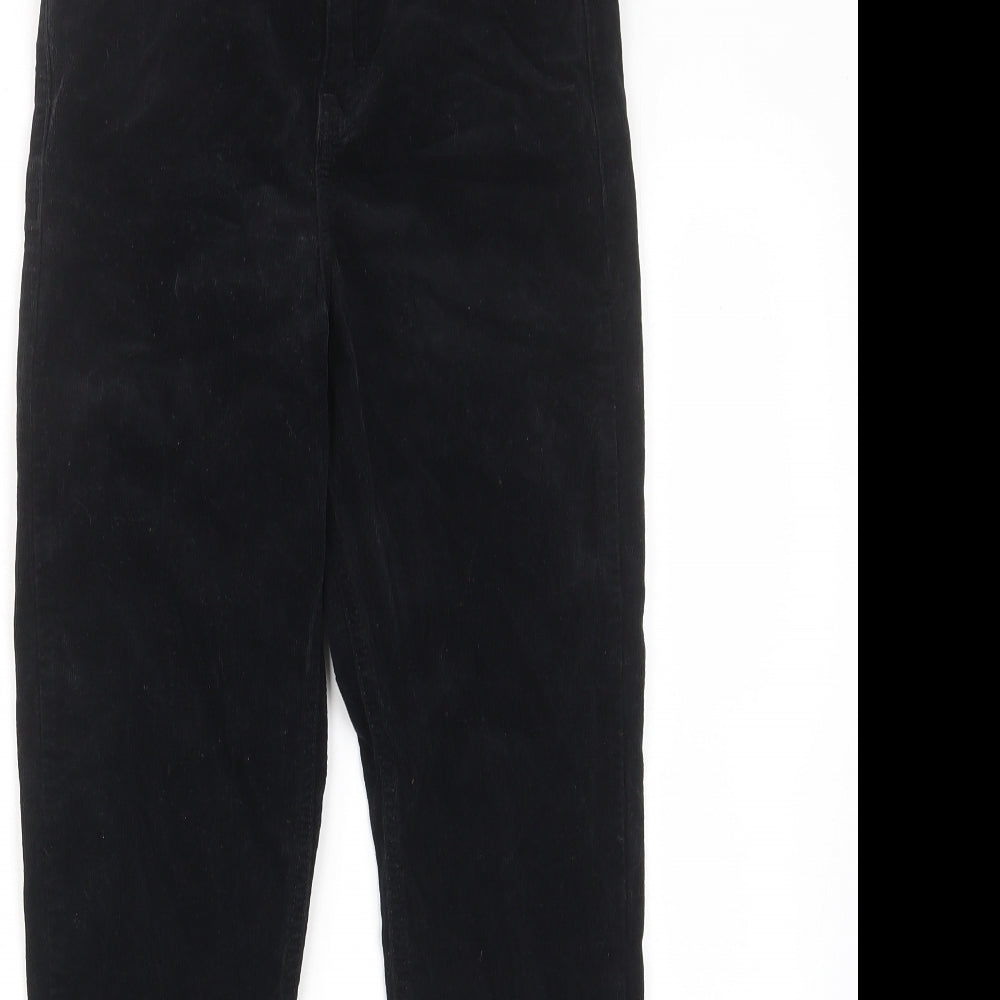 Topshop Womens Black Cotton Trousers Size 26 in L30 in Regular Zip - Pockets, Belt Loops