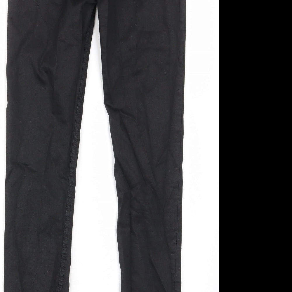 H&M Womens Black Cotton Skinny Jeans Size 8 L28 in Regular Zip - Pockets, Belt Loops