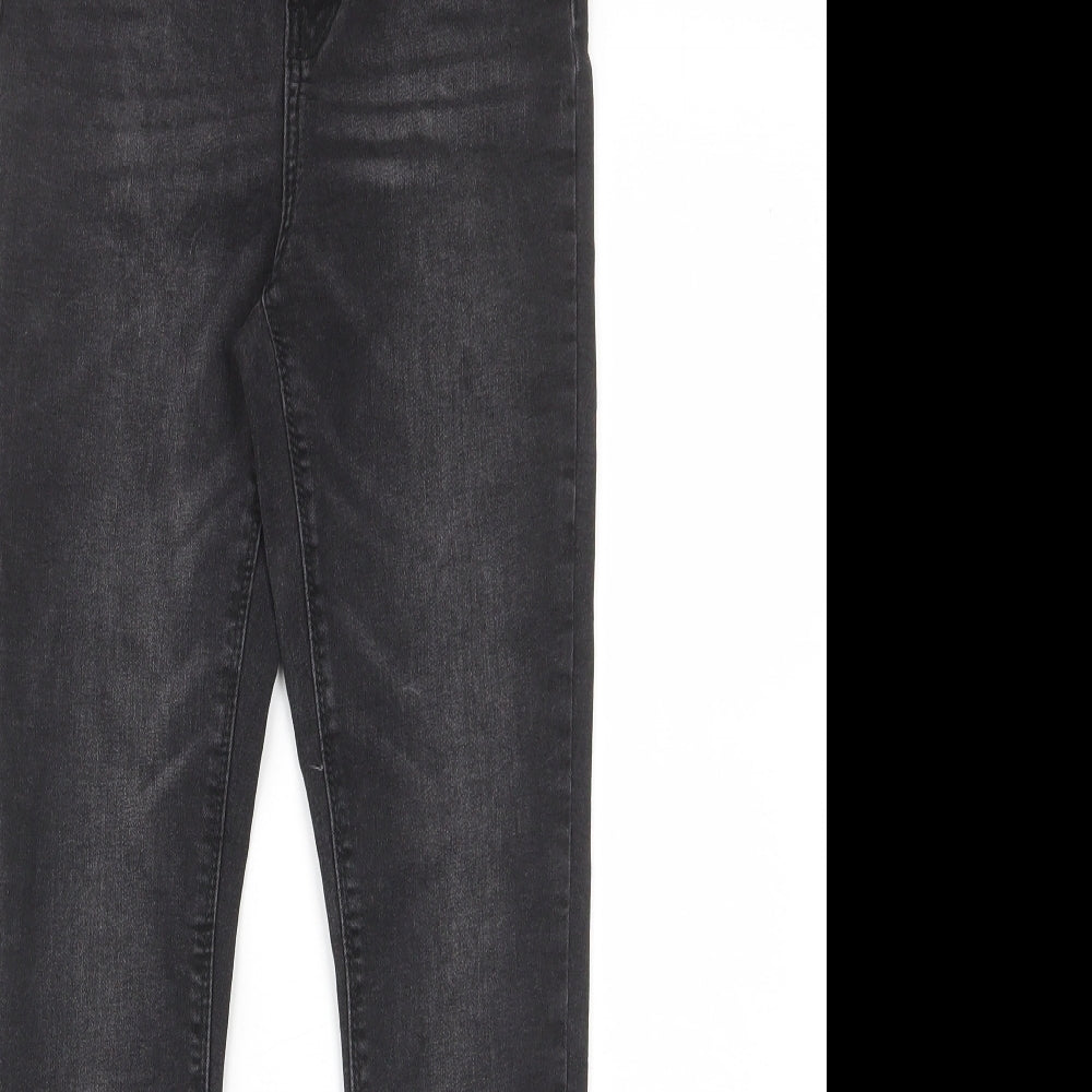 Denim & Co. Womens Grey Cotton Skinny Jeans Size 8 L27 in Regular Zip - Pockets, Belt Loops