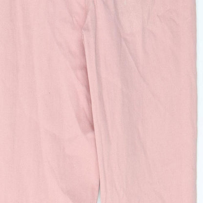 Brand and care label for Denim & Co. girls’ pink cotton skinny jeans, years regular zip - distressed, pockets, belt loops