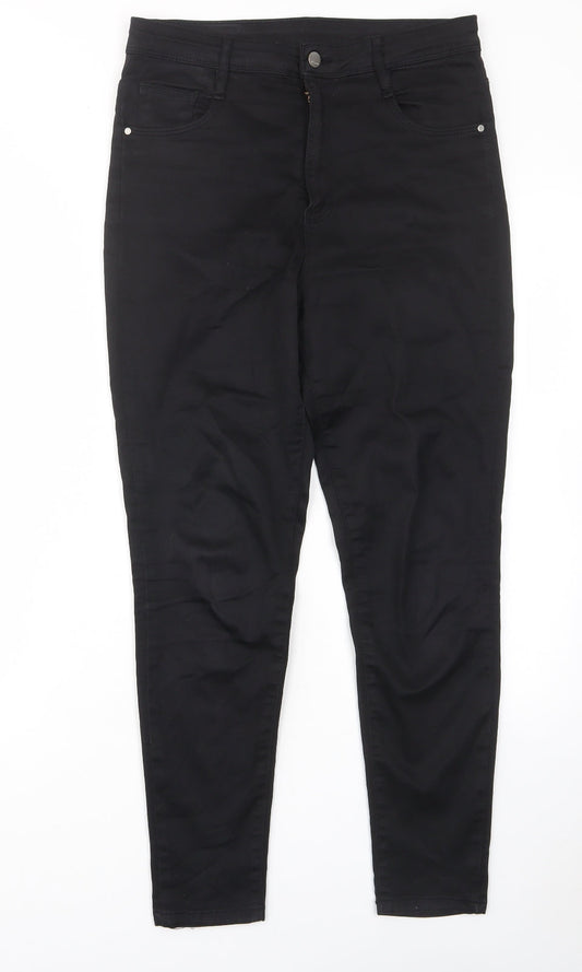 Kraus Womens Black Cotton Skinny Jeans Size 12 L27 in Regular Zip - Pockets, Belt Loops