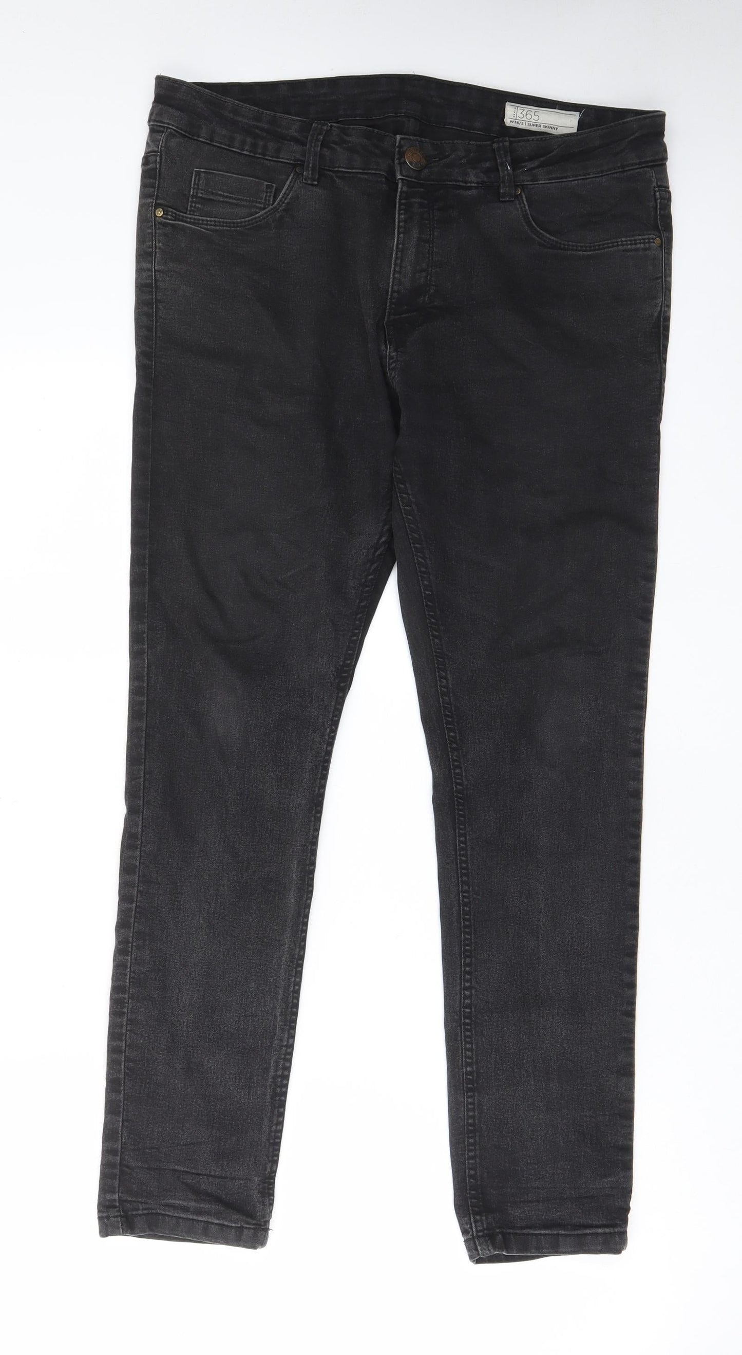 Marks and Spencer Womens Black Cotton Skinny Jeans Size 36 in L28 in Regular Zip - Short leg, Pockets
