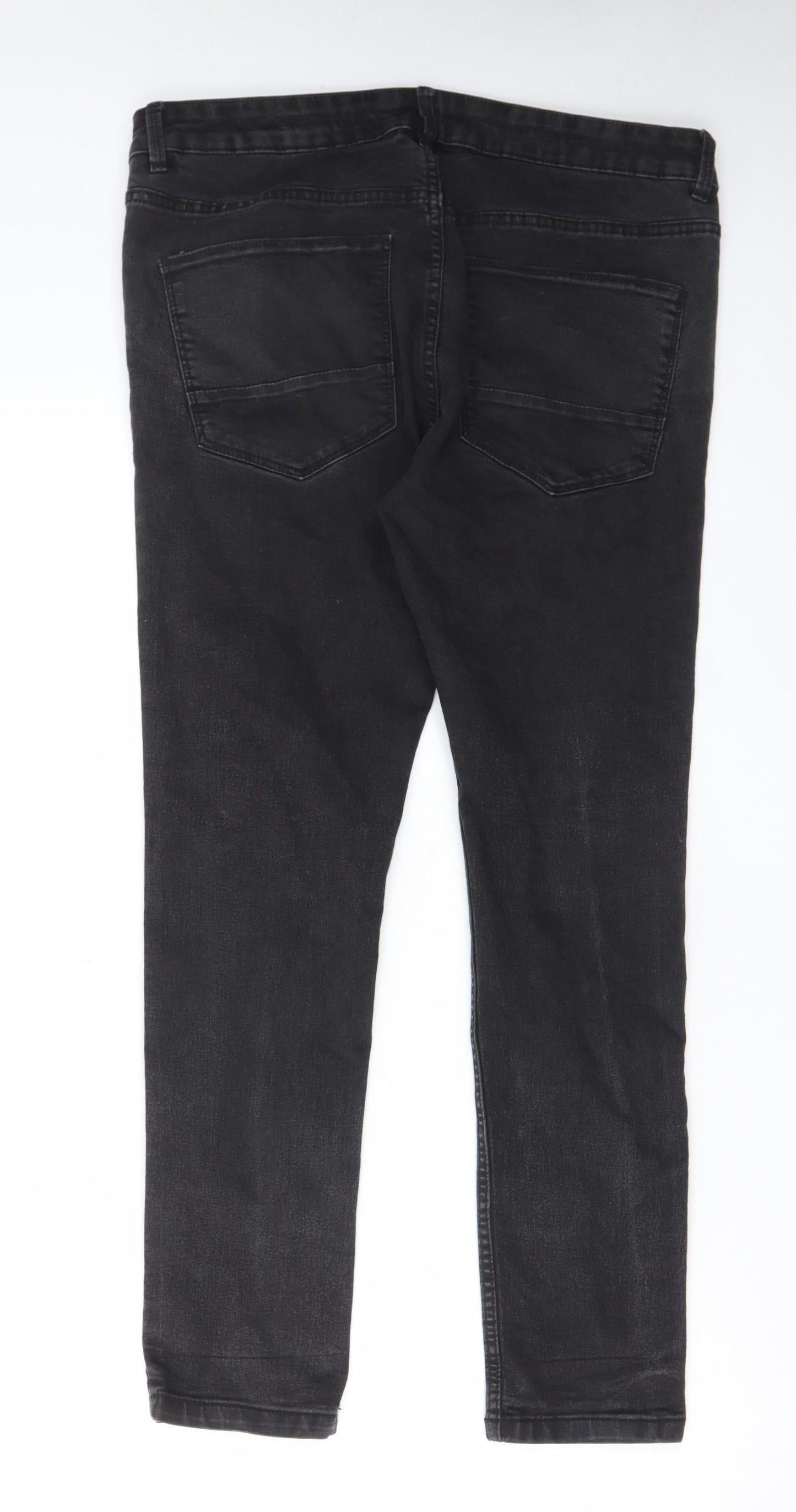 Marks and Spencer Womens Black Cotton Skinny Jeans Size 36 in L28 in Regular Zip - Short leg, Pockets