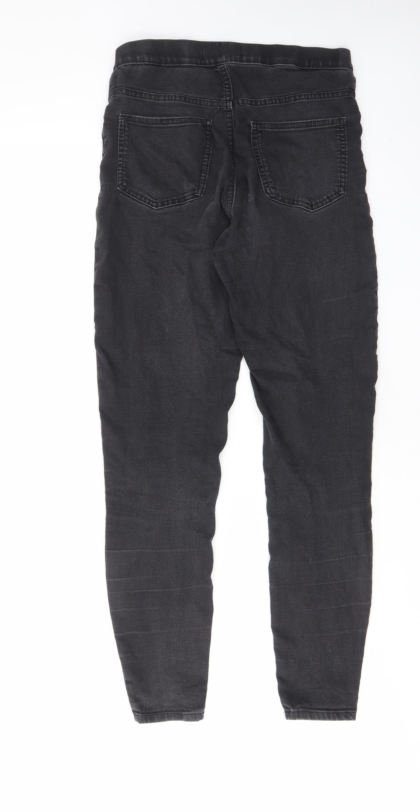 Marks and Spencer Womens Grey Cotton Skinny Jeans Size 10 L28 in Regular - Elastic waist