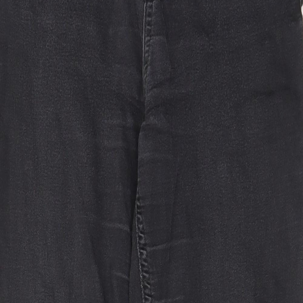 Marks and Spencer Womens Grey Cotton Skinny Jeans Size 10 L28 in Regular - Elastic waist