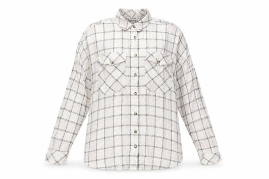 Stradivarius Womens Ivory Check Polyester Basic Button-Up Size S Collared