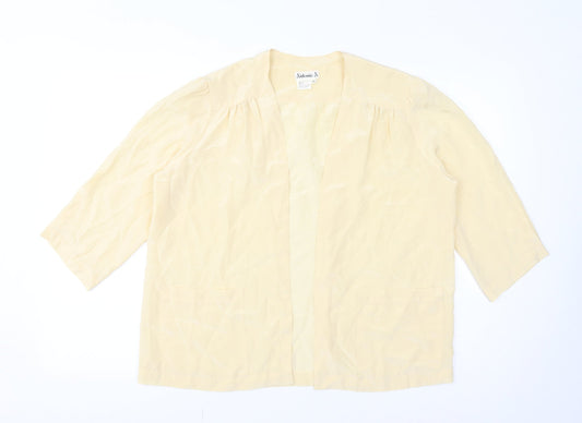 Sidonie. S Womens Yellow V-Neck Silk Cape Jumper Size 14