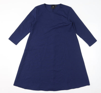 Additional front view of ASOS women’s blue polyester a-line, size UK 10, round neck pullover - maternity