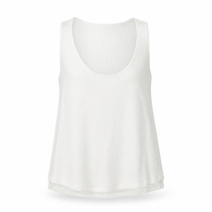 Mango Womens White Polyester Basic Tank Size S Scoop Neck