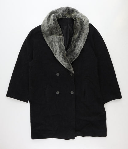 St Michael Womens Grey Overcoat Jacket Size 12 Button