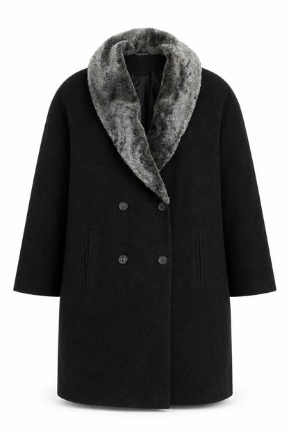 St Michael Womens Grey Overcoat Jacket Size 12 Button