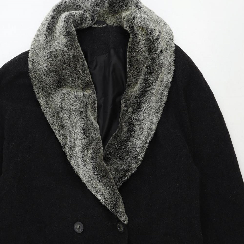 St Michael Womens Grey Overcoat Jacket Size 12 Button