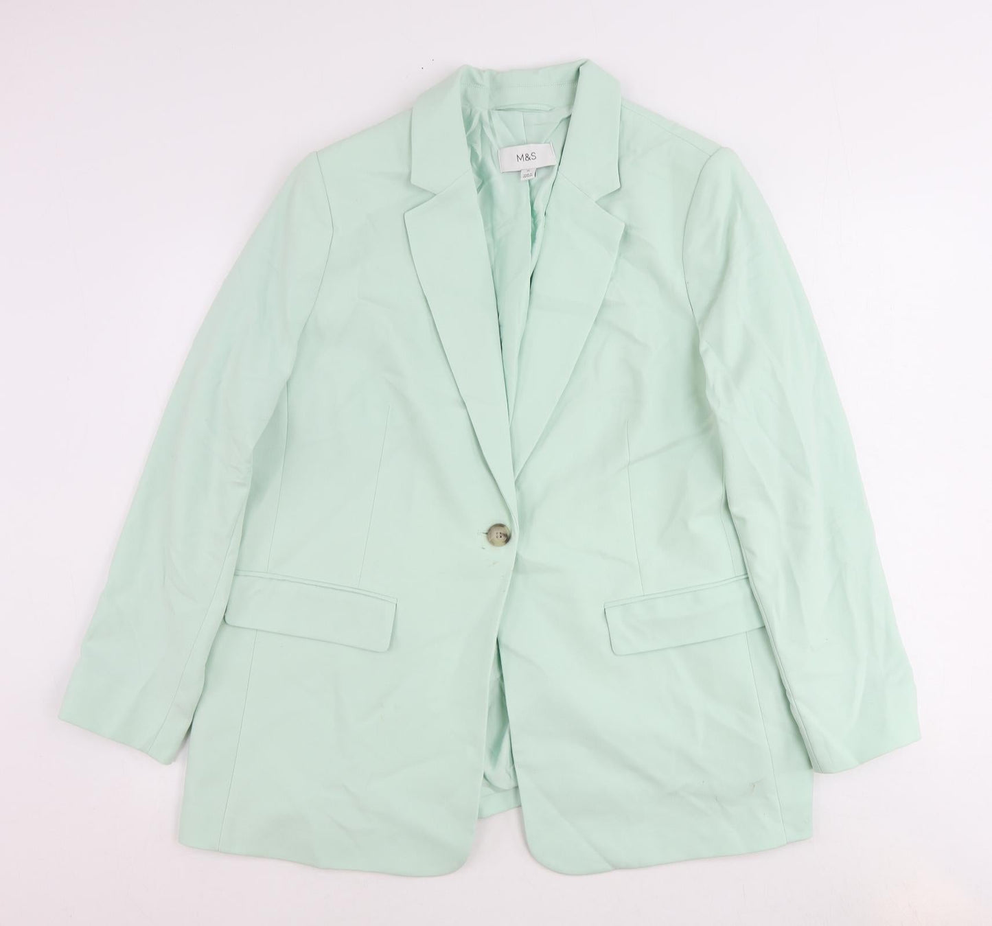 Marks and Spencer Womens Green Polyester Jacket Suit Jacket Size 18