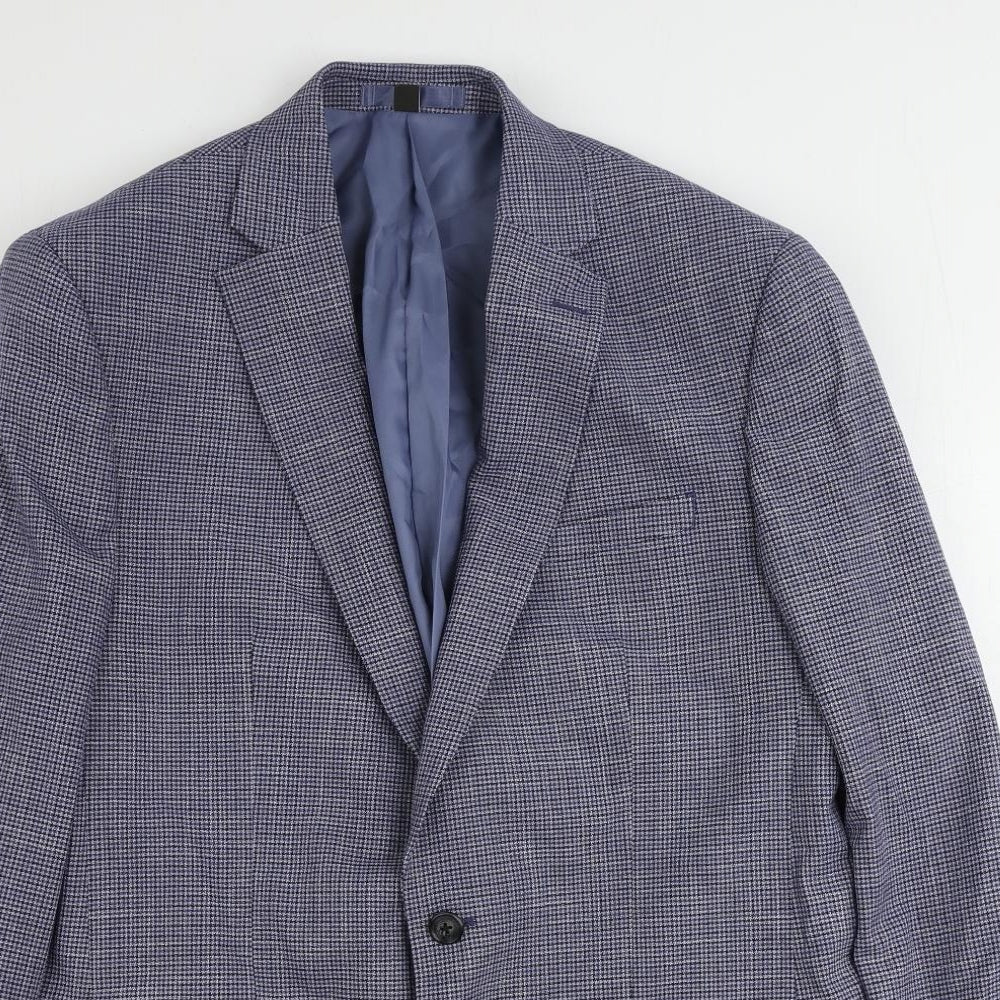 Marks and Spencer Mens Blue Polyester Jacket Suit Jacket Size 42 Regular