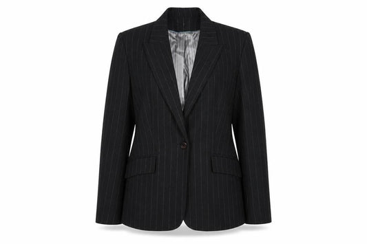 Debenhams Womens Grey Pinstripe Polyester Jacket Suit Jacket Size 16