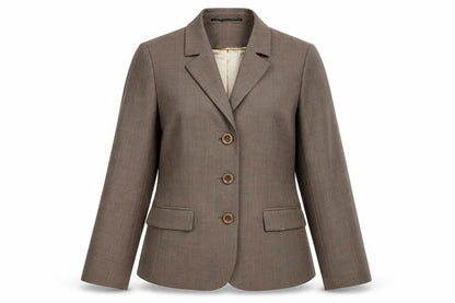 Planet Womens Brown Polyester Jacket Blazer Size 12
