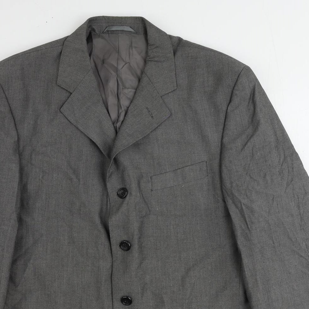 Jonathan Adams Mens Grey Polyester Jacket Suit Jacket Size 40 Regular