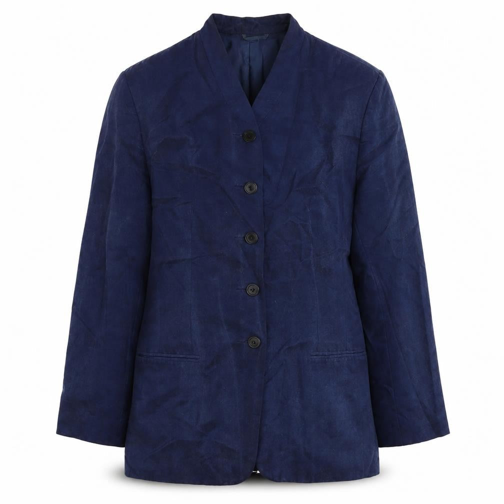 Equation Womens Blue Viscose Jacket Blazer Size 12