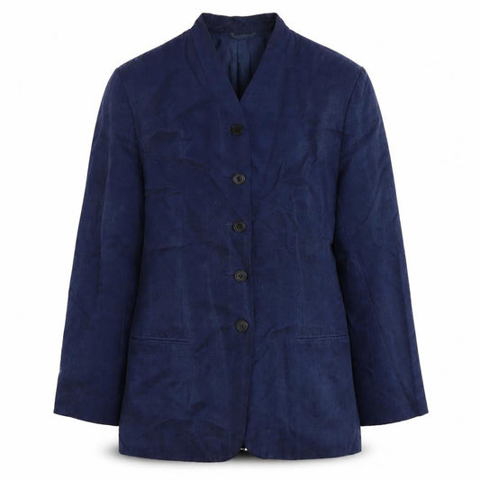 Equation Womens Blue Viscose Jacket Blazer Size 12