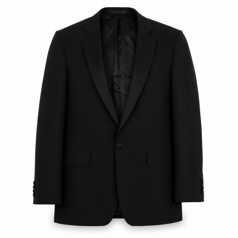 Racing Green Mens Black Polyester Tuxedo Suit Jacket Size 40 Regular