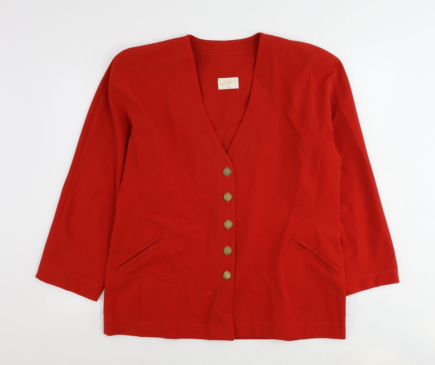 Regine Womens Red Jacket Blazer Size 16 Button