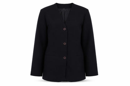 St Michael Womens Blue Polyester Jacket Suit Jacket Size 12