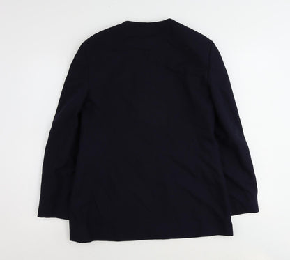 St Michael Womens Blue Polyester Jacket Suit Jacket Size 12