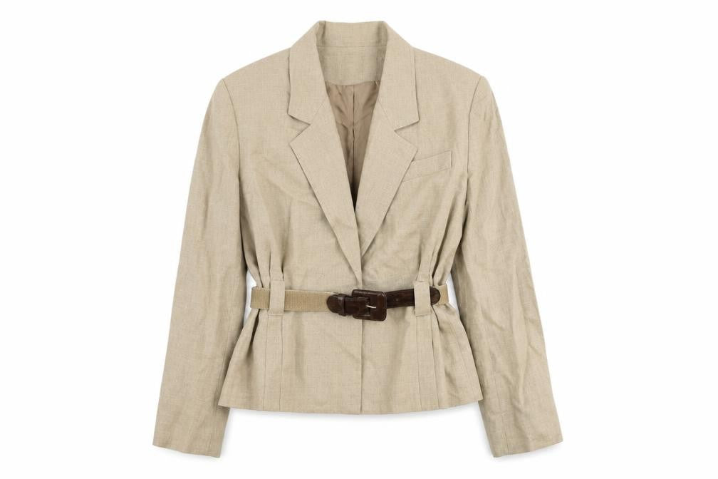 JH Collectibles Womens Beige Jacket Blazer Size 6 Button