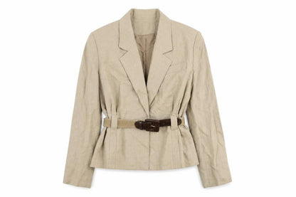 JH Collectibles Womens Beige Jacket Blazer Size 6 Button